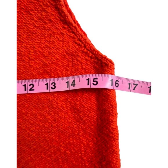 ZARA Women Deep V Neck Tank Top Knit Cropped Sz M Orange Sweater Beach Layer 7-4 - Picture 8 of 14